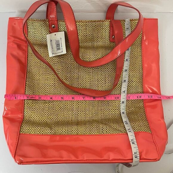 New! Coral Straw| Tote Bag| Inside Pocket| Lightweight - Picture 4 of 12